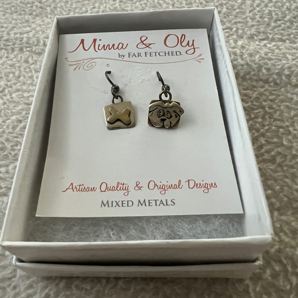 Mima & Oly Mixed Metals Dog Earrings